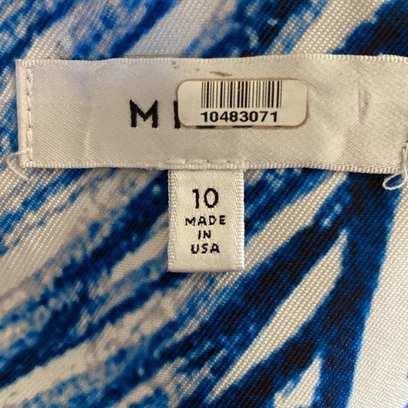 Milly Scribble Print full a-line  Midi Culotte Skirt Blue-White 33411 - Picture 9 of 12